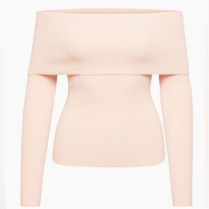 Wilfred Off-the-Shoulder Sweater in Peach